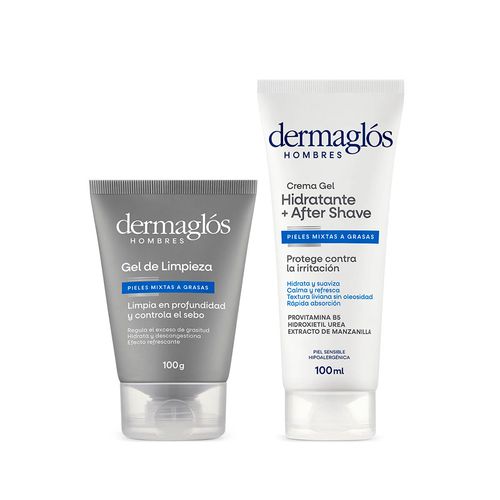 Combo Dermaglos Hombres Rutina Facial Limpieza e Hidratacion