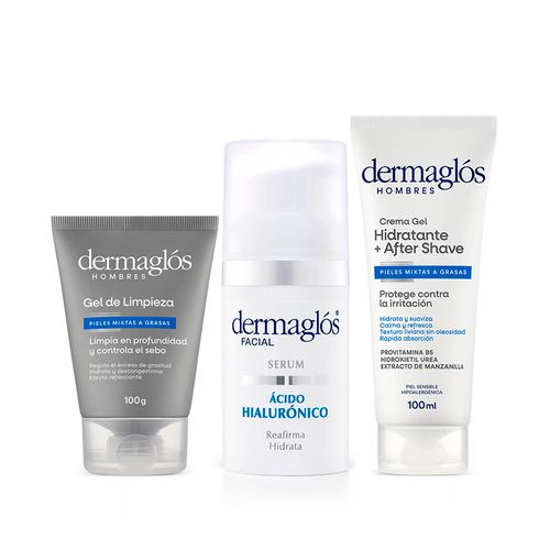 Combo Facial Dermaglos Hombres Rutina Express con Serum