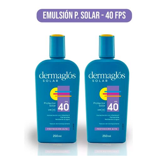 Combo Protector Solar Dermaglos Emulsion Fps40 250ml 2 unidades