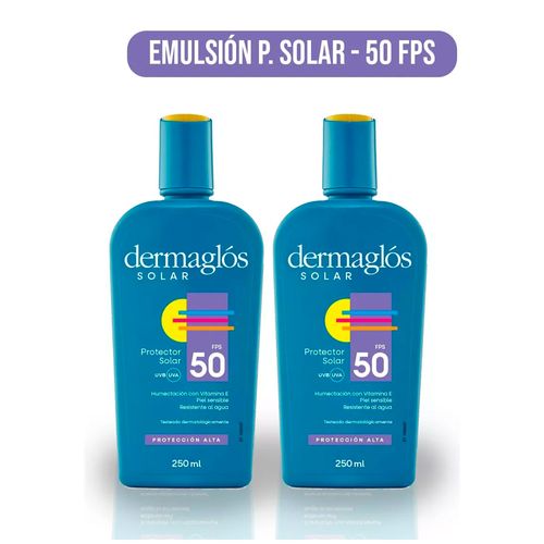 Combo Protector Solar Dermaglos Emulsion Fps50 250ml 2 unidades