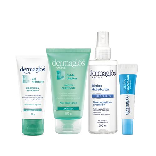 Combo Facial Dermaglos Limpieza e Hidratacion para Piel Mixta