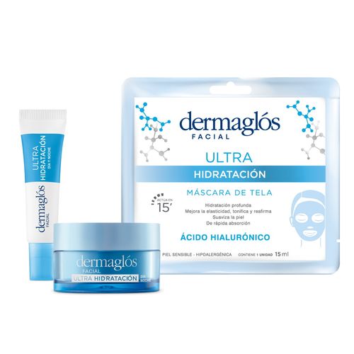 Combo Facial Dermaglos Ultra Hidratacion y Mascara de tela