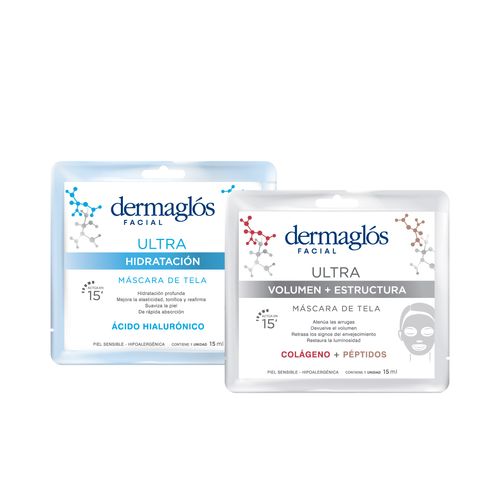 Combo Mascaras de Tela Dermaglos Ultra 2 unidades