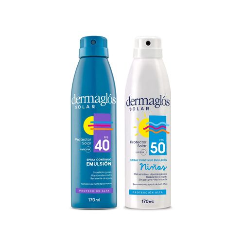 Combo Protector Solar Dermaglos Spray Fps40 y Fps50 Niños