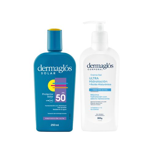 Combo Dermaglos Protector Solar y Crema Gel Corporal Ultra