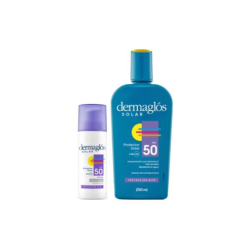 Combo Dermaglos Protector Solar Facial y Corporal Fps50