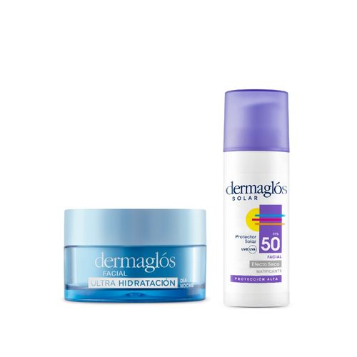 Combo Dermaglos Protector Solar Facial y Crema Gel Ultra Hidratacion