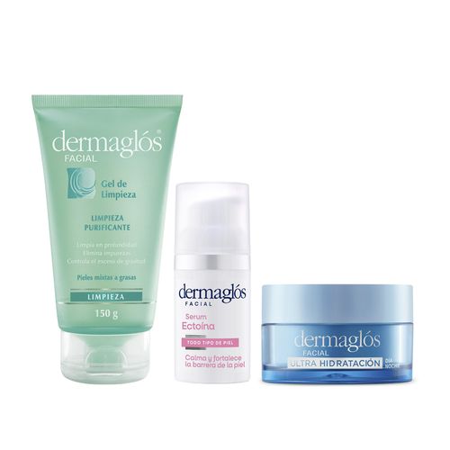 Rutina Dermaglos Limpieza e Hidratacion y Serum Ectoina