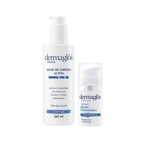 Combo Dermaglos Leche de Limpieza y Serum Acido Hialuronico