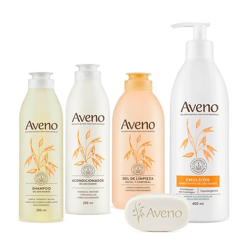Combo Cuidado Facial Corporal Aveno Pieles Sensibles