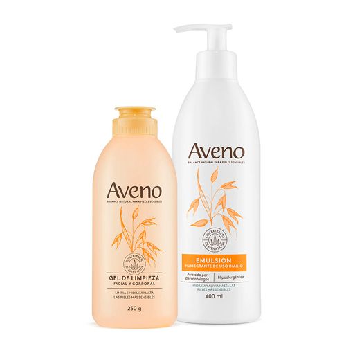Combo Cuidado Facial, Corporal Aveno Limpieza y Emulsion 400ml