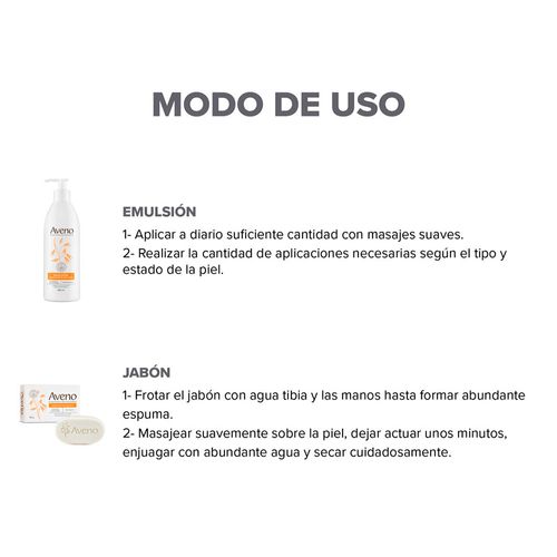 Combo Limpieza Hidratacion Aveno Emulsion y Jabon