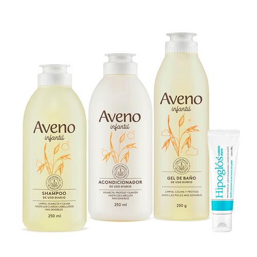 Combo Infantil Aveno Shampoo, Acondicionador, Gel e Hipoglos 30gr
