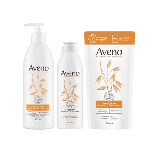 Combo Emulsion Aveno 250ml, 400ml y Refill