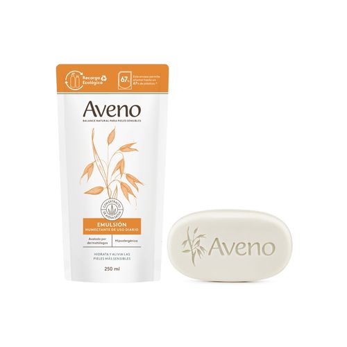 Combo Aveno Emulsion Refill y Jabon