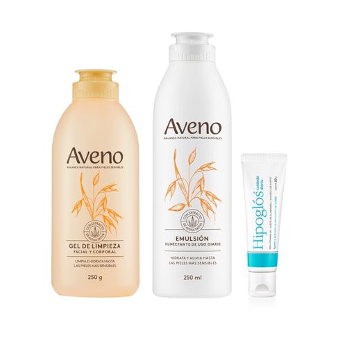 Combo Aveno Gel de Limpiez, Emulsion Humectante e Hipoglos