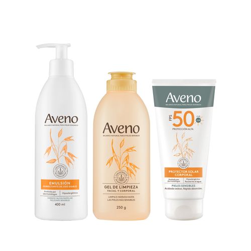 Combo Aveno Limpieza, Hidratacion y Protector Solar FPS50