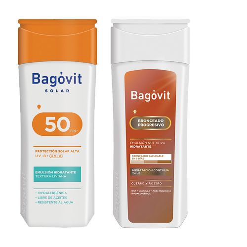 Combo Bagovit Protector Solar Fps50 Corporal y Autobronceante