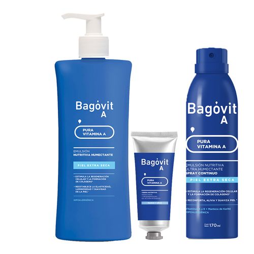 Combo Bagovit Extra Seca, Spray y Manos 50gr