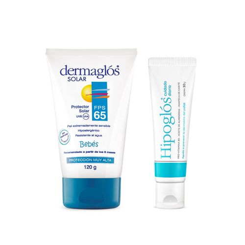 Combo Hipoglos 30gr y Protector Solar Dermaglos Fps65 Pediatrico