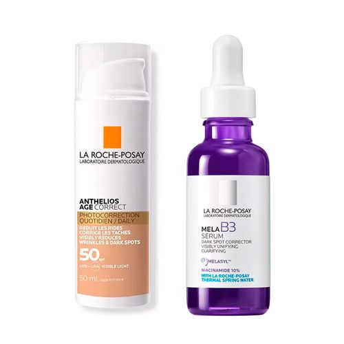 Combo La Roche Posay Serum Mela B3 y Anthelios Age Correct Color