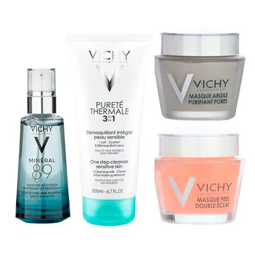 Combo Vichy Mineral 89 50ml, Purete Gel y Mascarillas 2u
