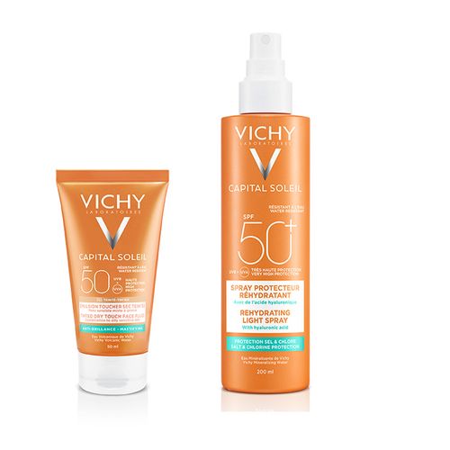 Combo Vichy Protectores Solares Soleil Toque Seco Color y Spray Ligero