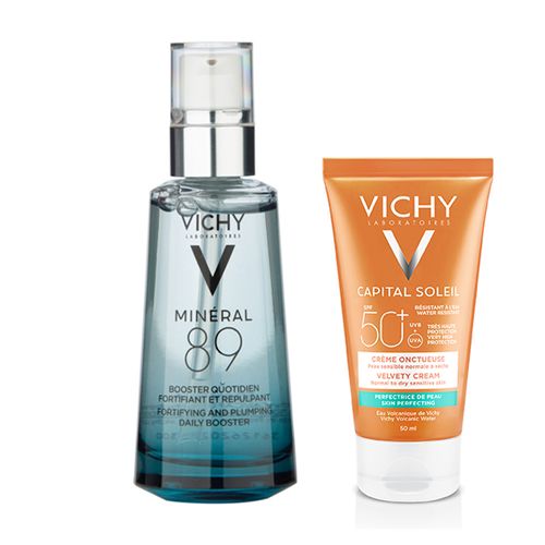 Combo Vichy Mineral 89 50ml y Protector Solar Soleil Toque Seco Fps50