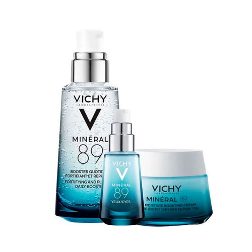 Combo Vichy Serum Liftactiv Vitamina C, Mineral 89 Crema Sin Perfume y Contorno Ojos