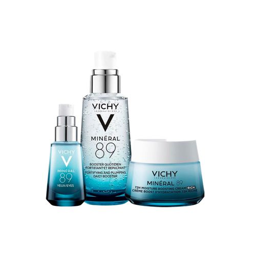 Combo Vichy Serum Liftactiv Vitamina C, Mineral 89 Crema Riche y Contorno Ojos