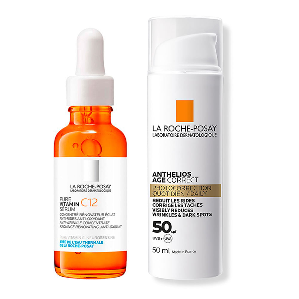 Combo La Roche Posay Serum Pure Vitamin C12 y Anthelios Age Correct Lrp Set Pure C12+ Age Correct