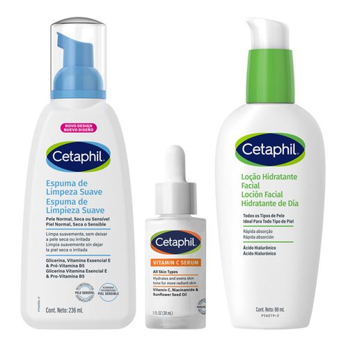 Combo Cetaphil Facial Hidratante e Iluminador 3 unidades