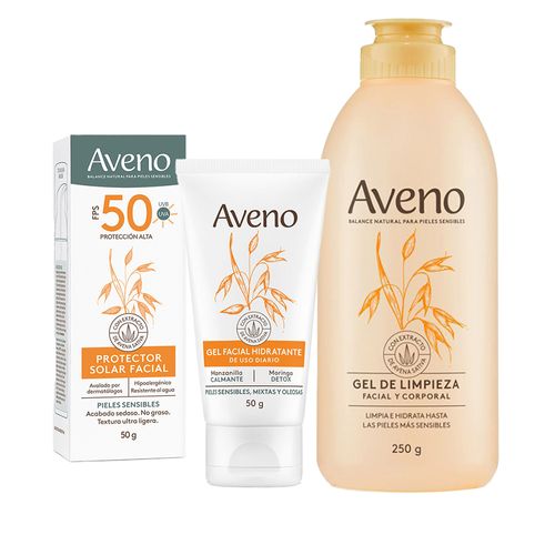 Combo Aveno Facial Limpieza y Proteccion 3 unidades