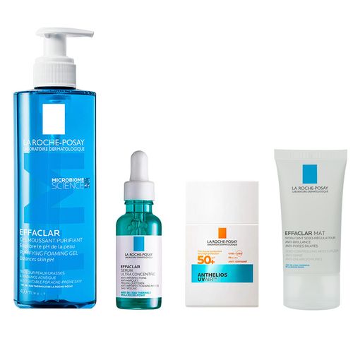 Combo La Roche Posay Anthelios UV Air Fps50, Effaclar MAT, Serum y Gel 400ml