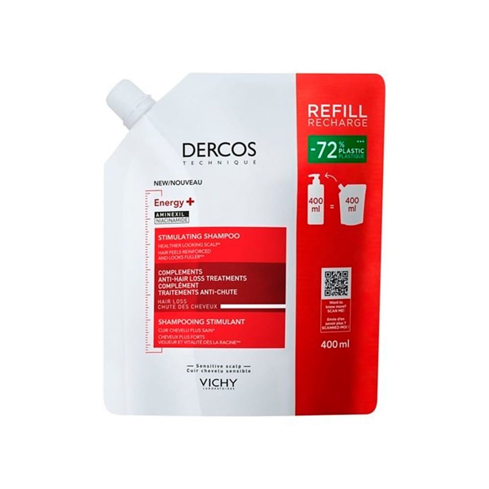 Refill Vichy Dercos Shampoo Energizante 400ml Vichy Refill Dercos Sh Energi