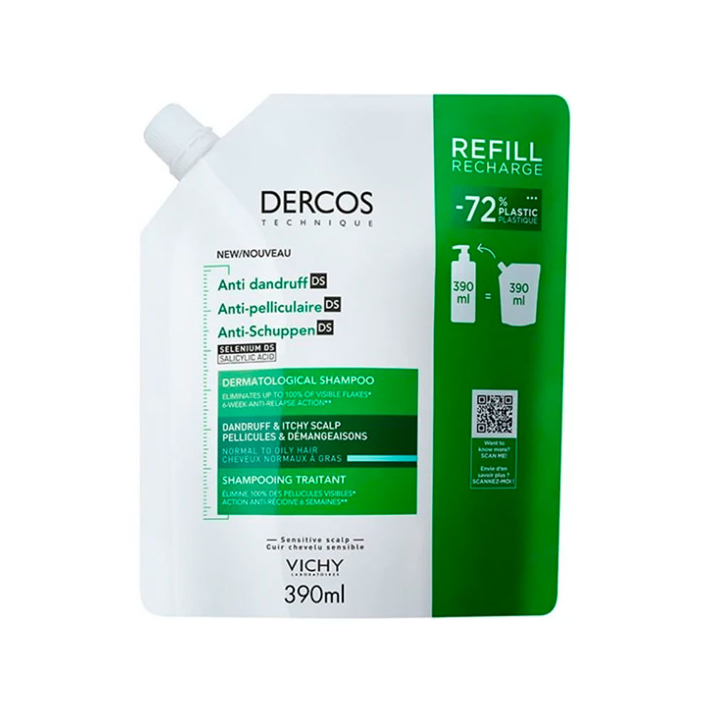 Refill Vichy Dercos Shampoo Caspa Grasa 400ml Vichy Refill Dercos Sh Caspa Grasa