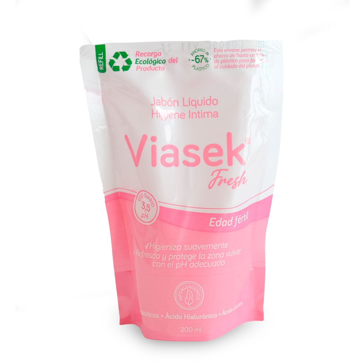 Jabon Liquido Viasek Fresh Ph 3.5 Refill 200Ml Viasek Fresh 3.5 Refill Fertil