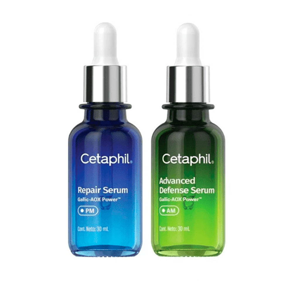 Combo Cetaphil Serum Advanced Defense AM y Serum Repair PM Cetaphil Set Serum Am Y Pm