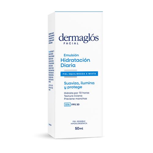 Emulsión Hidratacion Diaria Dermaglós Facial Piel Mixta 50ml