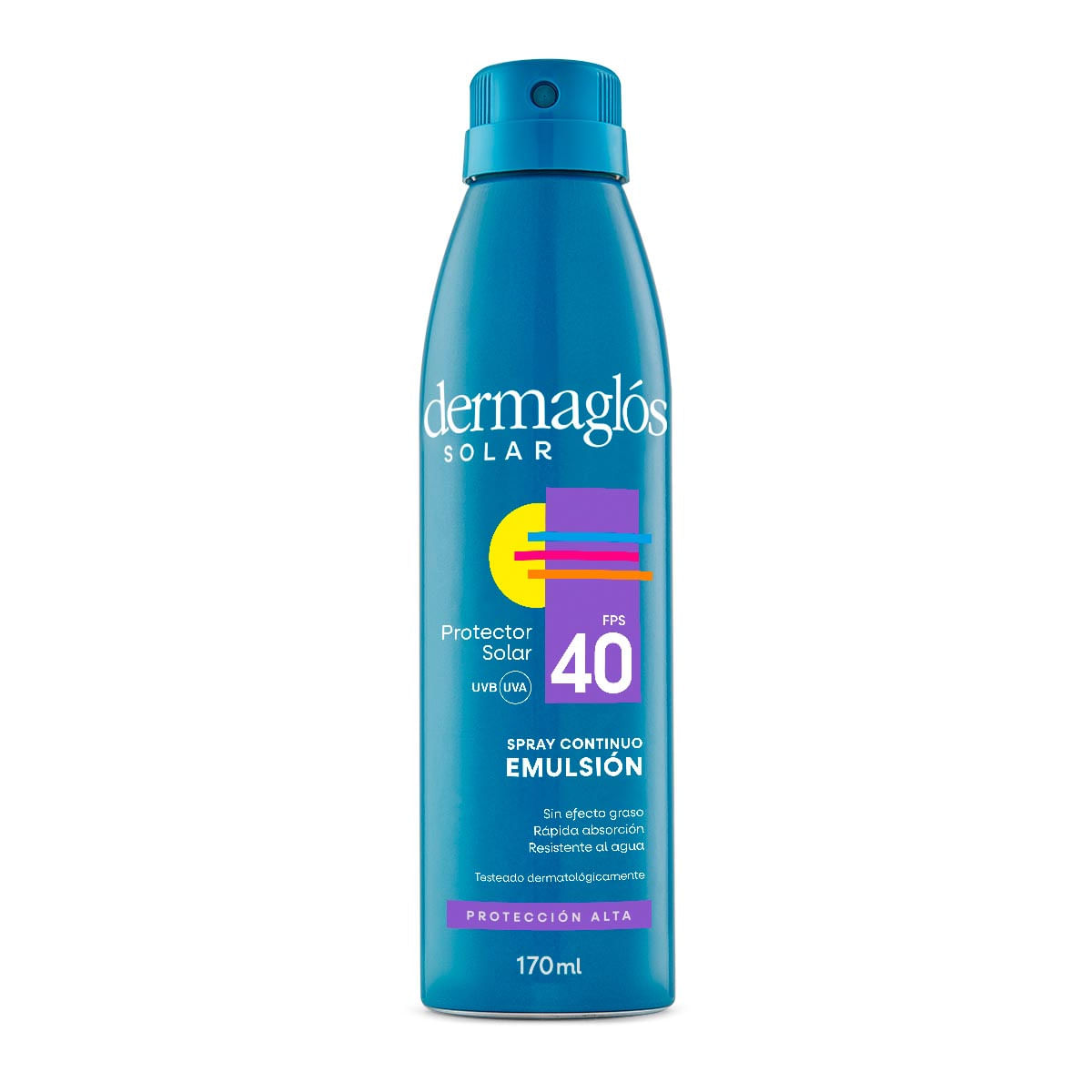 Protector Solar Spray Continuo Invisible Dermaglos FPS 40 170ml Dermaglos Solar Cont 40+ 170Gr
